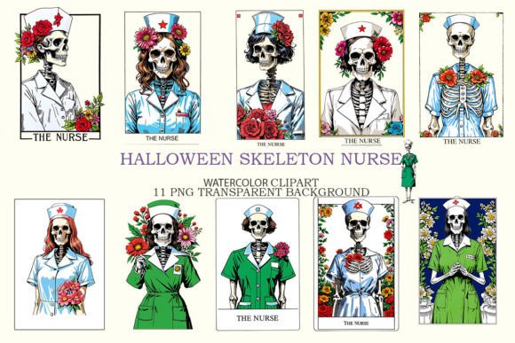 Evaluating the Halloween Skeleton Nurse Clipart Bundle for Embroidery