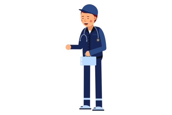 Paramedic Character: A Medical Icon for Embroidered Projects
